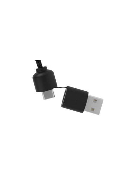 Cavo di ricarica 5 in 1 da 40 W in rPET riciclato con logo luminoso e custodia quadrata in legno SCX.design C38