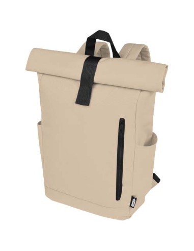 Zaino con chiusura arrotolabile per portatile da 15,6" in PET riciclato certificato GRS Byron 18L
