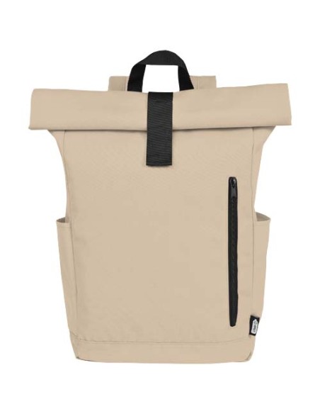Zaino con chiusura arrotolabile per portatile da 15,6" in PET riciclato certificato GRS Byron 18L