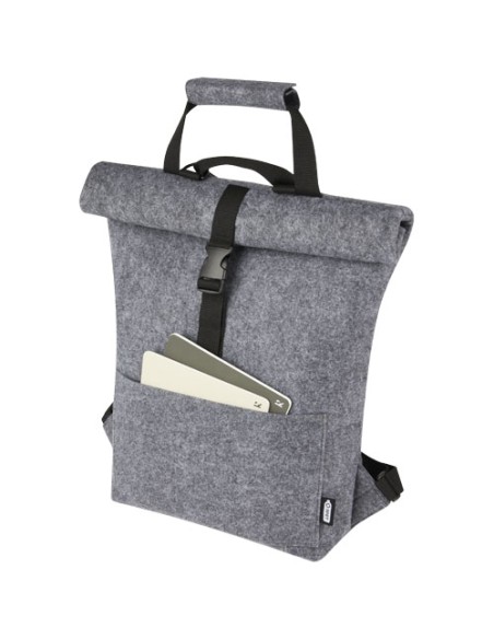 Borsa per bicicletta con chiusura arrotolabile in feltro riciclato GRS Felta - 13L