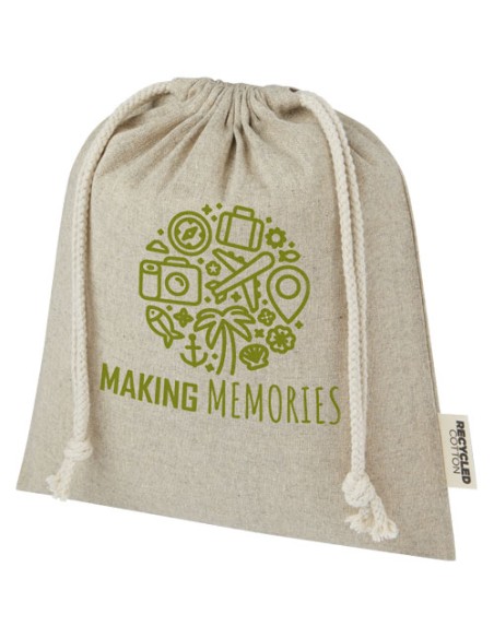 Sacchetto per confezione regalo medio in cotone riciclato 150 g/m² certificato GRS Pheebs - 1,5L