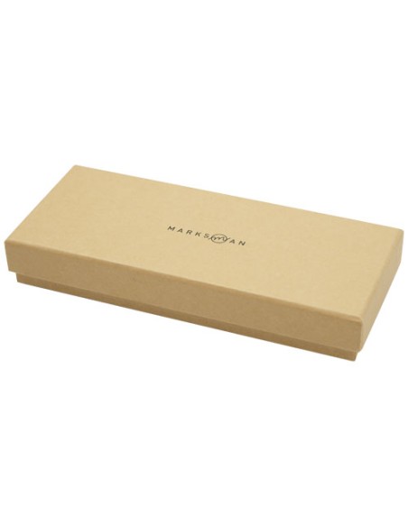 Set regalo con penna a sfera e penna roller in alluminio riciclato Apolys (inchiostro nero)