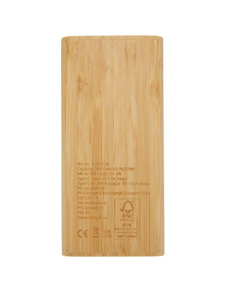 Power bank Tulda da 10,000 mAh in bambù