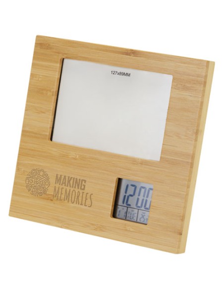 Cornice per foto in bambù con termometro Sasa