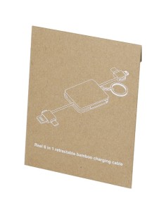 Cavo di ricarica con portachiavi in bambù 6 in 1 retrattile Reel