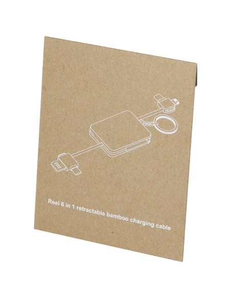 Cavo di ricarica con portachiavi in bambù 6 in 1 retrattile Reel