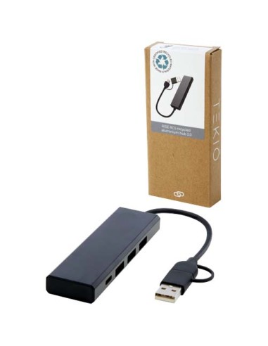 Hub USB 2.0 in alluminio riciclato RCS Rise