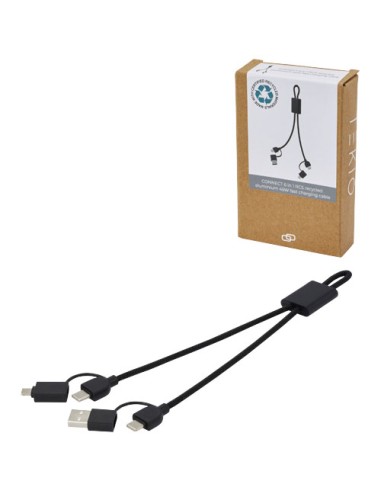 Cavo di ricarica rapida e trasferimento dati 6 in 1 in alluminio riciclato RCS da 45 W Connect