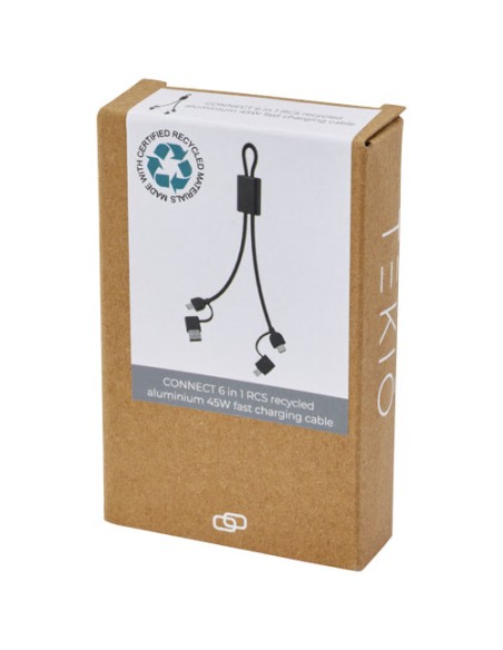 Cavo di ricarica rapida e trasferimento dati 6 in 1 in alluminio riciclato RCS da 45 W Connect