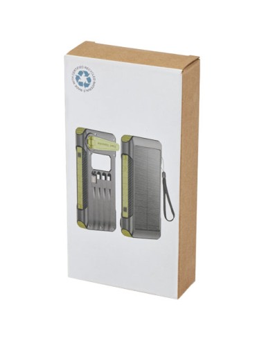 Power bank a dinamo solare in plastica riciclata RCS da 10.000 mAh Soldy 