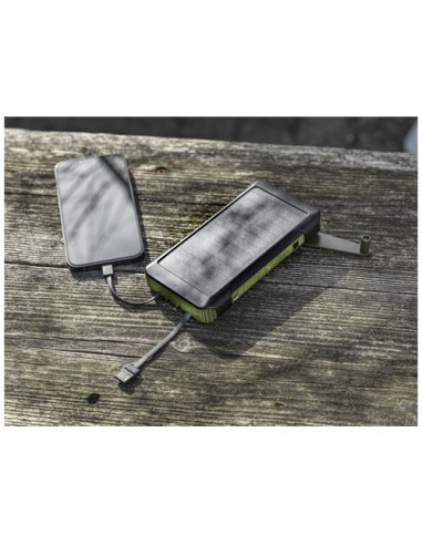 Power bank a dinamo solare in plastica riciclata RCS da 10.000 mAh Soldy 