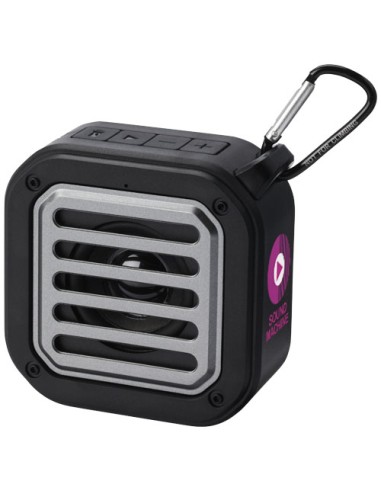 Speaker Bluetooth® IPX5 a ricarica solare in plastica riciclata RCS da 3 W con moschettone Solo 