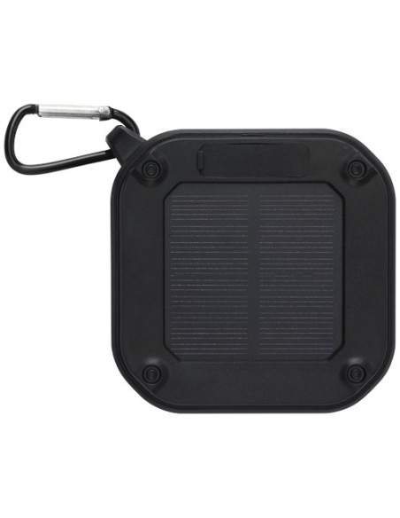 Speaker Bluetooth® IPX5 a ricarica solare in plastica riciclata RCS da 3 W con moschettone Solo 
