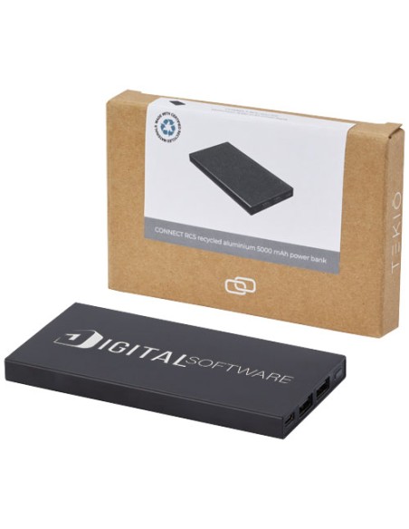 Power bank in alluminio riciclato da 5000 mAh Connect 