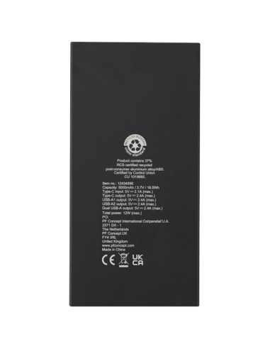 Power bank in alluminio riciclato da 5000 mAh Connect 