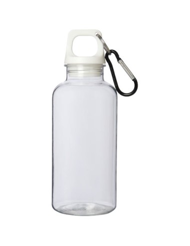 Borraccia in plastica riciclata certificata RCS da 400 ml con moschettone Oregon