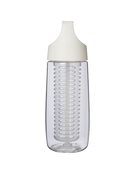 Borraccia sportiva in plastica riciclata da 700 ml con coperchio a scatto e infusore HydroFruit