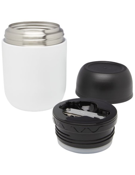 Portavivande in acciaio inossidabile riciclato a doppia parete da 480 ml con cucchiaio pieghevole Supo