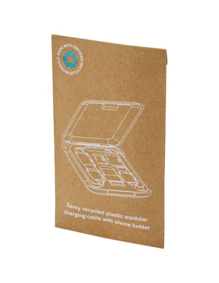 Cavo di ricarica modulare in plastica riciclata con supporto per telefono Savvy