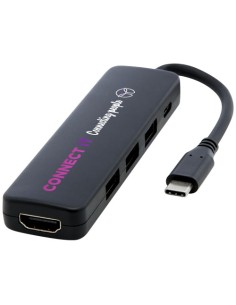 Adattatore multimediale USB 2.0-3.0 con porta HDMI in plastica riciclata certificata RCS Loop