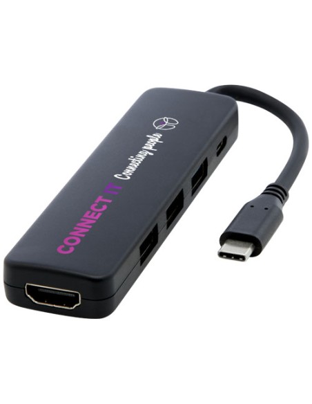 Adattatore multimediale USB 2.0-3.0 con porta HDMI in plastica riciclata certificata RCS Loop