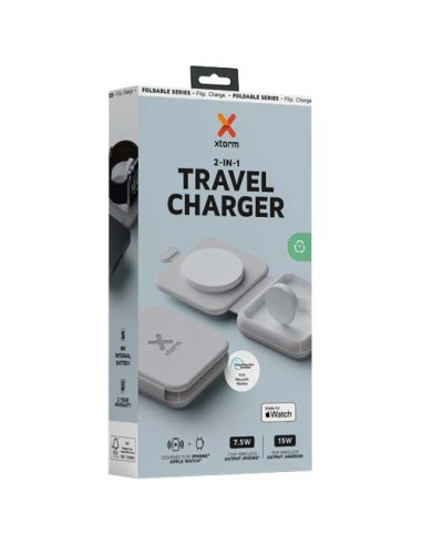 Caricabatterie da viaggio wireless 2 in 1 pieghevole da 15 W Xtorm XWF21
