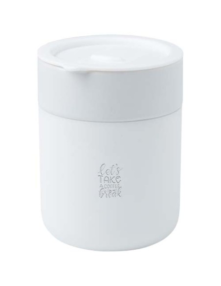 Bicchiere in ceramica con involucro in silicone e coperchio in plastica da 330 ml Java