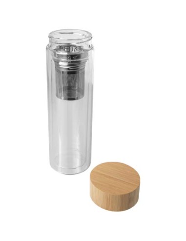 Borraccia con infusore in vetro borosilicato con coperchio in bambù da 400 ml Bailey