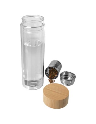Borraccia con infusore in vetro borosilicato con coperchio in bambù da 400 ml Bailey