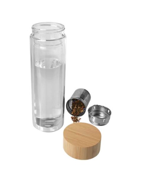 Borraccia con infusore in vetro borosilicato con coperchio in bambù da 400 ml Bailey
