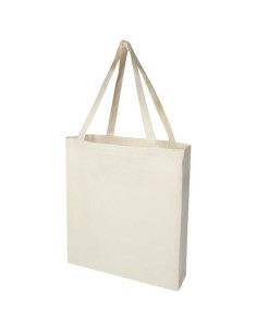 Tote bag a soffietto in cotone riciclato certificato GRS da 140 g/m² Madras - 12L