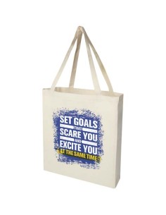 Tote bag a soffietto in cotone riciclato certificato GRS da 140 g/m² Madras - 12L