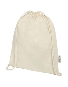 Borsa con cordoncino in cotone riciclato certificato GRS da 140 g/m² Oregon