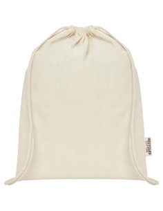 Borsa con cordoncino in cotone riciclato certificato GRS da 140 g/m² Oregon