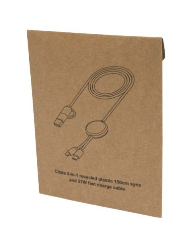 Cavo 5-in-1 in plastica riciclata da 150 cm per la sincronizzazione dei dati e la ricarica rapida da 27 W Citala