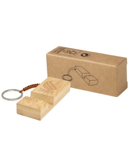 Supporto per telefono in bambù con portachiavi Bosona