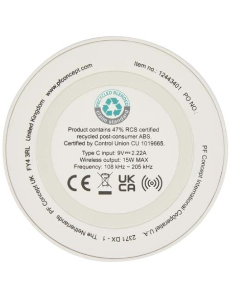Stazione di ricarica wireless in plastica riciclata da 15 W Freal