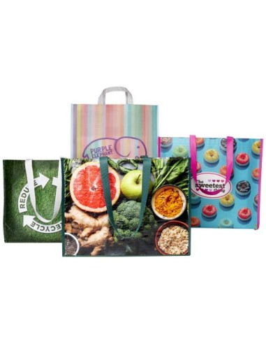 Confezione di borse tote laminate assortite