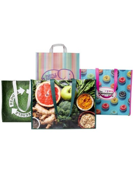 Confezione di borse tote laminate assortite