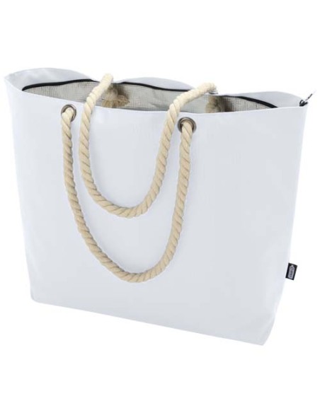Tote bag termica da spiaggia in materiale riciclato certificato GRS con manici in corda Panama - 23L