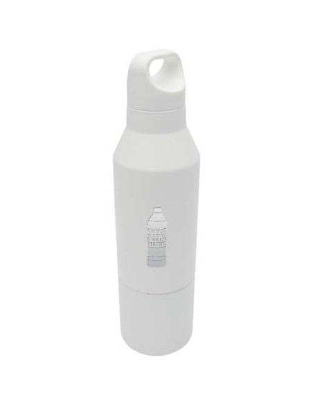 Borraccia termica da 600 ml in acciaio inox riciclato certificato RCS con tazza da 300 ml Odessy