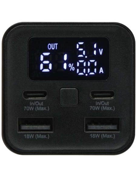 Power bank in alluminio riciclato certificato RCS da 20.000 mAh e 70 W Acamar