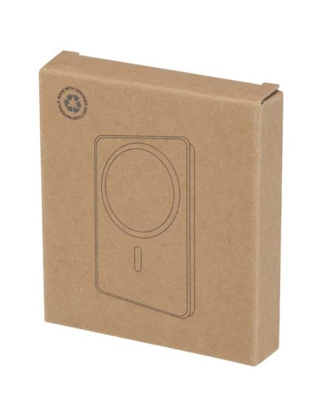 Power bank magnetico wireless da 5.000 mAh e 15 W con 20 W PD in plastica riciclata Acrab