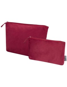 Set di beauty case in velluto riciclato certificato GRS Swift