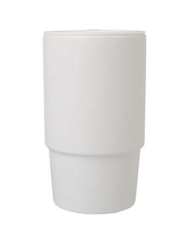 Tazza in ceramica da 450 ml con coperchio in plastica Carter