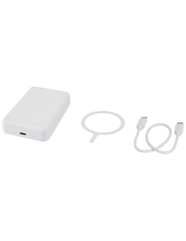 Power bank magnetico wireless da 10.000 mAh e 15 W con 20 W PD in plastica riciclata Acrab