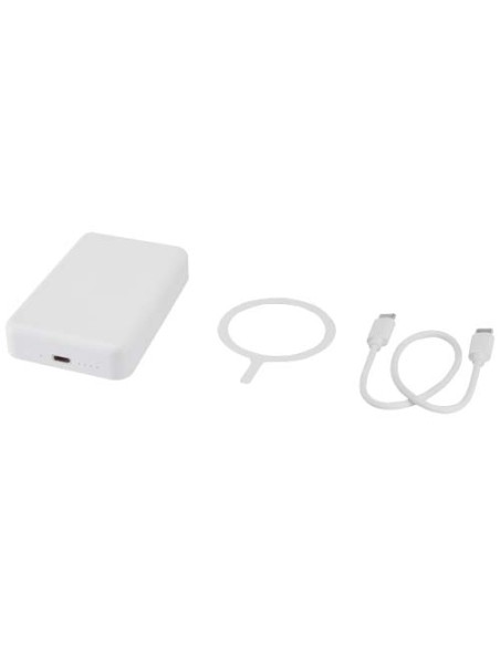 Power bank magnetico wireless da 10.000 mAh e 15 W con 20 W PD in plastica riciclata Acrab