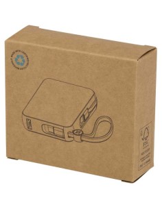 Power bank per tablet da 10.000 mAh e 35 W con cavo Tipo-C integrato in plastica riciclata Acrux