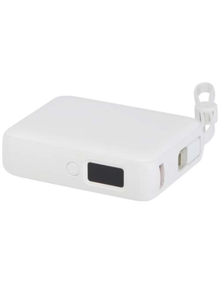 Power bank per tablet da 10.000 mAh e 35 W con cavo Tipo-C integrato in plastica riciclata Acrux