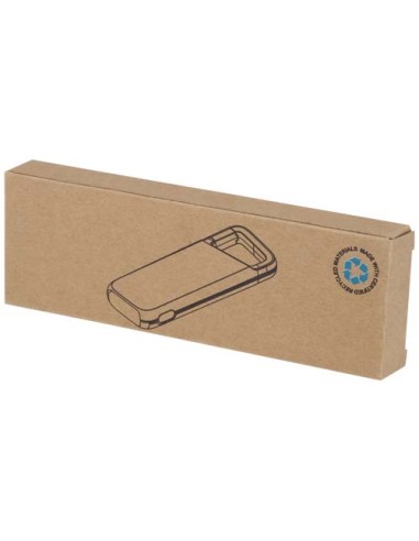 Power bank impermeabile in plastica riciclata da 5.000 mAh e 12 W con moschettone Alkes